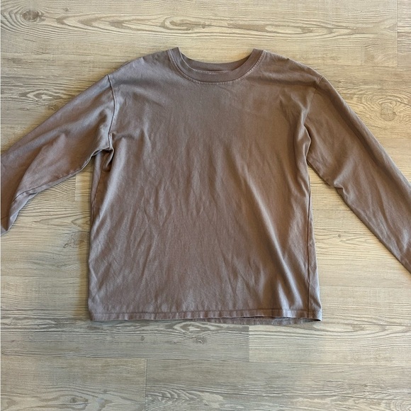 Good American Essential Long Sleeve Crewneck Top Putty Brown size 1/2 small S/M - Picture 8 of 12